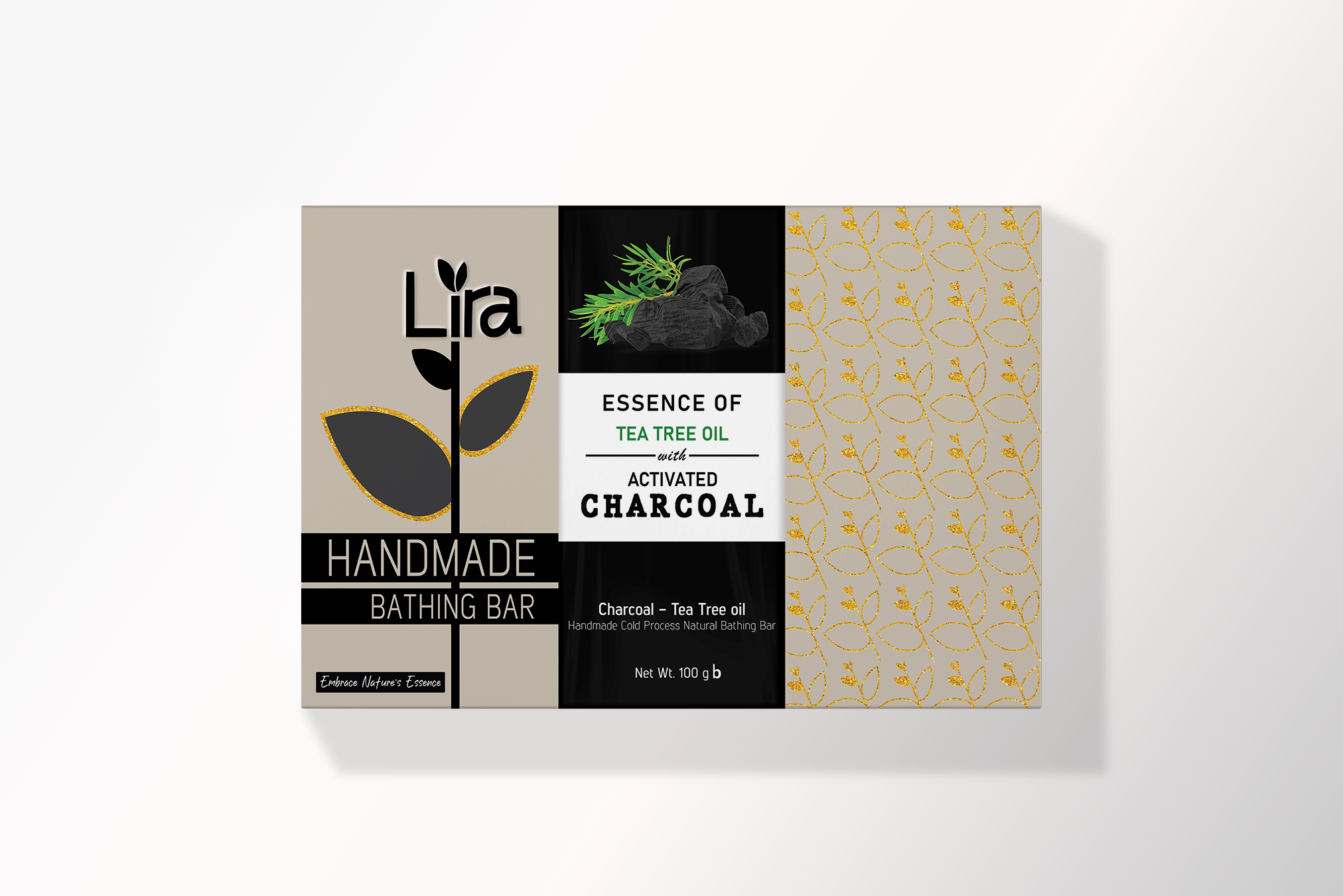 Lira Charcoal – Tea Tree Oil Bathing Bar 100 gm - Image 3